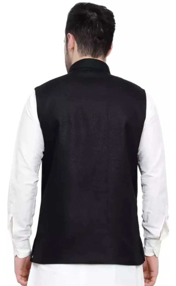 Neha Collection Men's Ethnic Jacket - Black, XXL