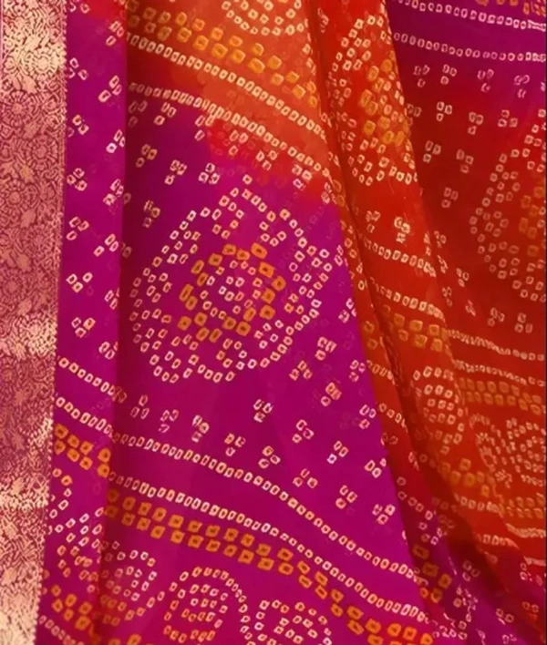 Neha Collection Women's Stylish Chiffon Saree - Red, Free Size