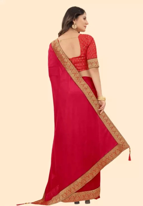 Neha Collection Women's New Soft Silk Saree - Red, Free Size