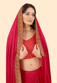 Neha Collection Women's New Soft Silk Saree - Red, Free Size