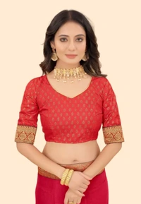 Neha Collection Women's New Soft Silk Saree - Red, Free Size