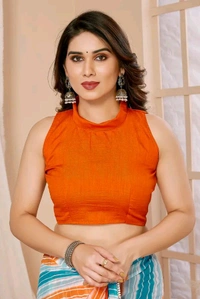 Neha Collection Ready To Wear Georgette Saree with Blouse piece - Yellow Sea