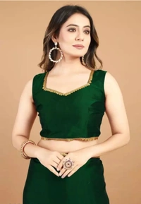 Georgette Women Solid Plain Bollywood Georgette Saree - Green