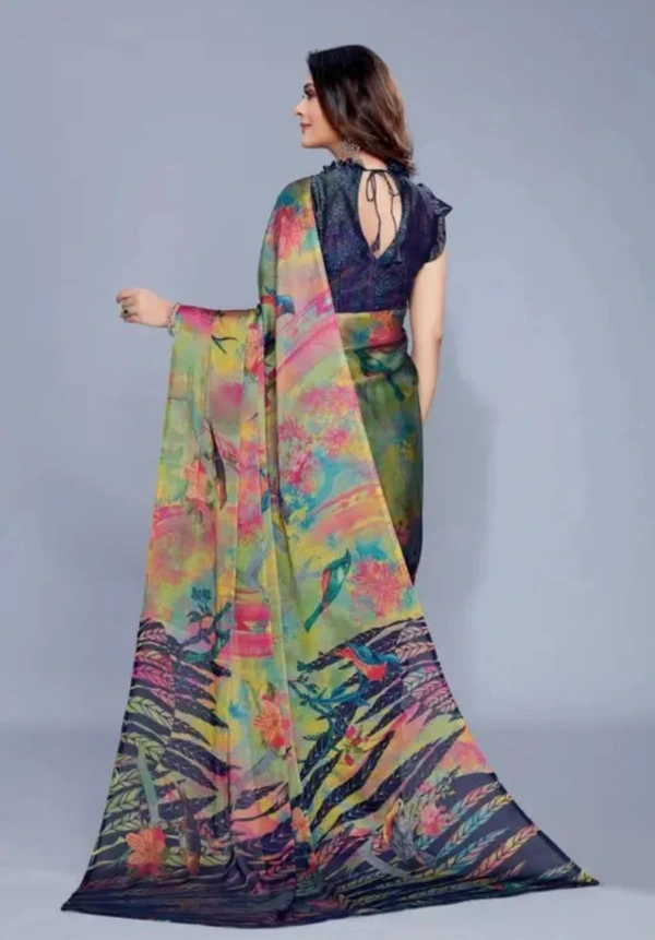 Neha Collection Women Black Rangoli Digital Print Saree - Free Size