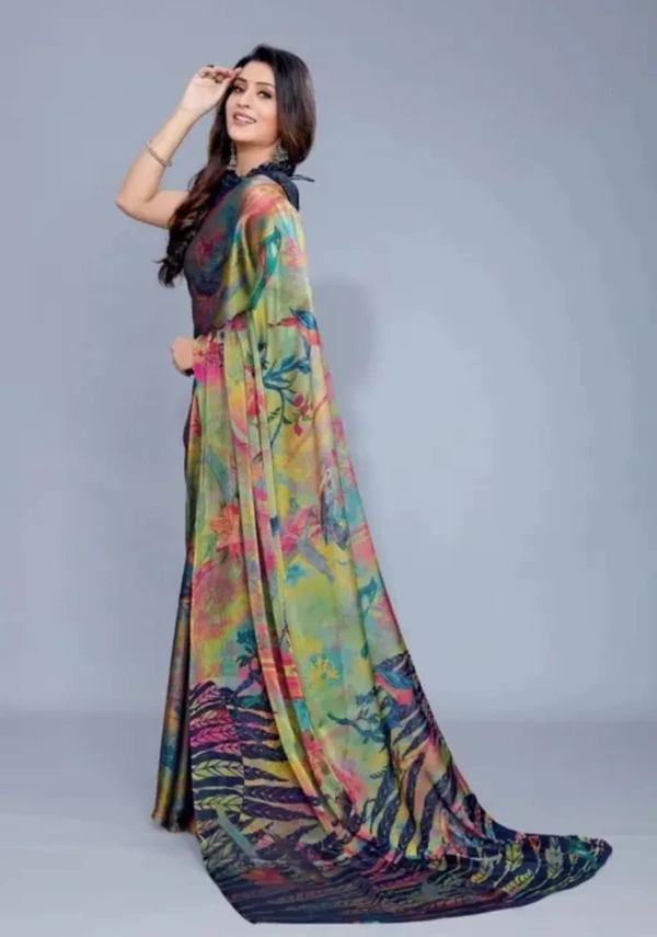 Neha Collection Women Black Rangoli Digital Print Saree - Free Size