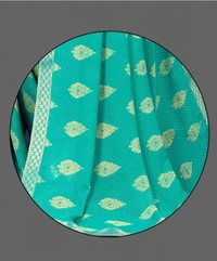 Neha Collection Women Graceful Chiffon Saree - Fountain Blue, Free Size