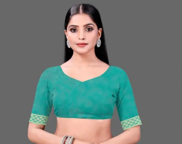 Neha Collection Women Graceful Chiffon Saree - Fountain Blue, Free Size