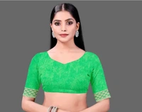 Neha Collection Women Graceful Chiffon Saree - Green, Free Size