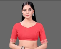 Neha Collection Women Graceful Chiffon Saree - Red, Free Size