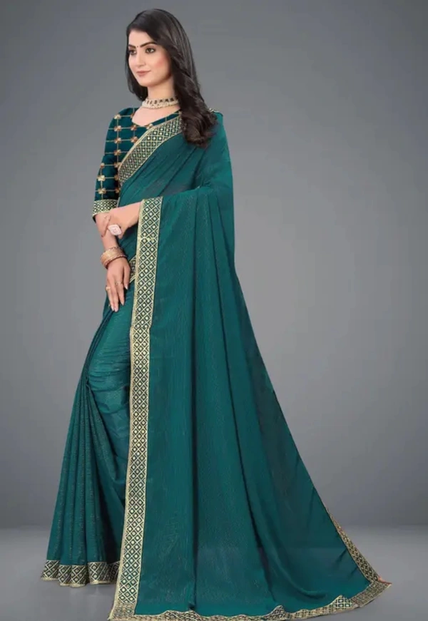 Neha Collection Women Plain Art Silk Saree - Sherpa Blue, Free Size