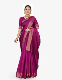 Neha Collection  Women Bsnarasi Art Silk Saree With Blouse - Dark Pink, Free Size