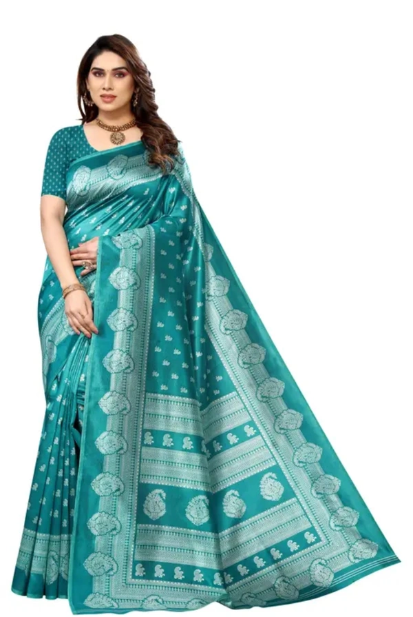 Neha Collection Women Fodrina Stylish Art Silk Saree - Lochinvar, Free Size