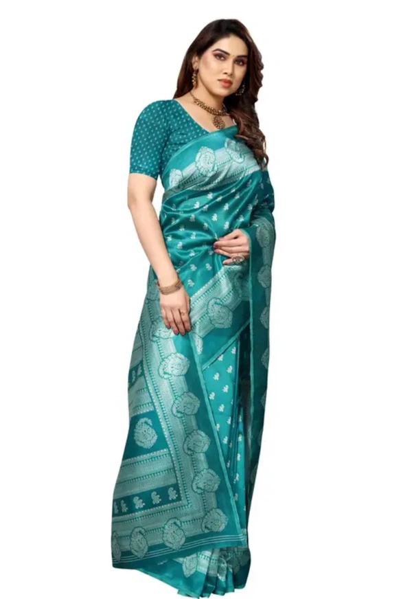 Neha Collection Women Fodrina Stylish Art Silk Saree - Lochinvar, Free Size