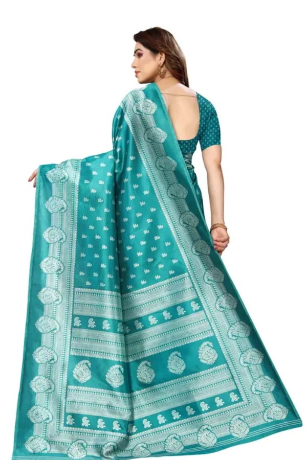 Neha Collection Women Fodrina Stylish Art Silk Saree - Lochinvar, Free Size