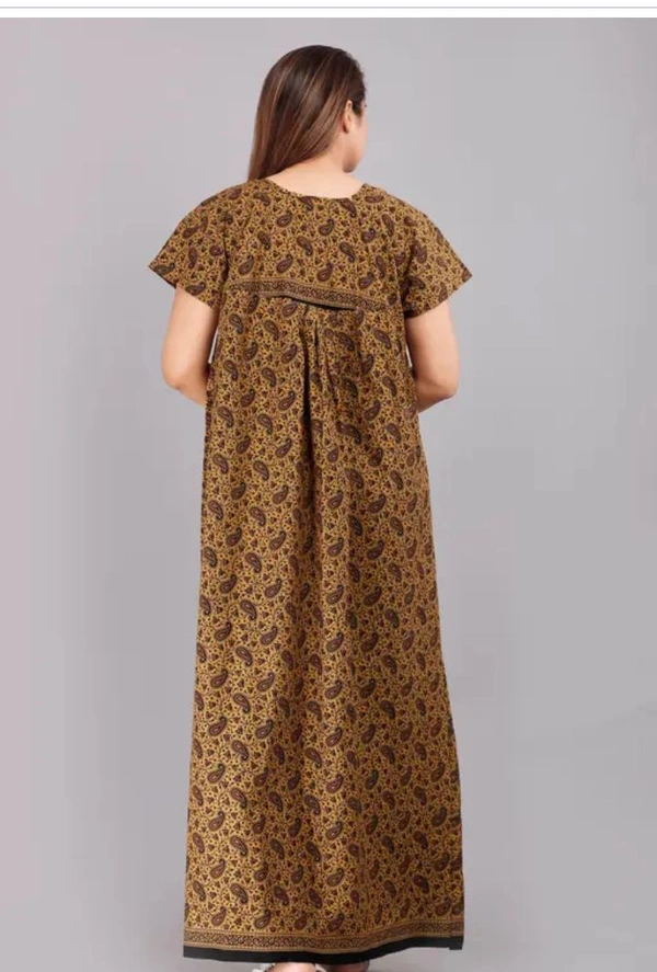 Neha Collection Women's Cotton Nightdress Nighty - Bourbon, Free Size