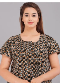 Neha Collection Women's Cotton Nightdress Nighty - Bourbon, Free Size