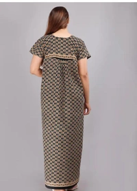 Neha Collection Women's Cotton Nightdress Nighty - Bourbon, Free Size