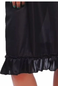 Neha Collection Fasense Satin Round Neck Night Dress Short Nighty - Black, L
