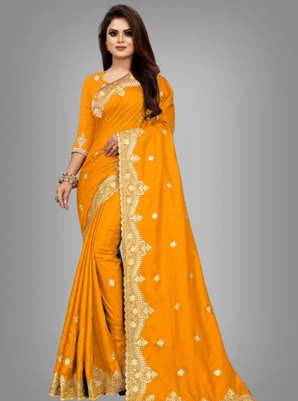 Banarasi Silk Women Banarasi Silk Saree - Web Orange