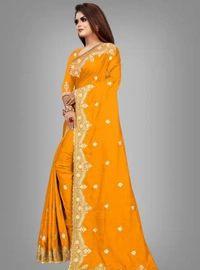 Banarasi Silk Women Banarasi Silk Saree - Web Orange