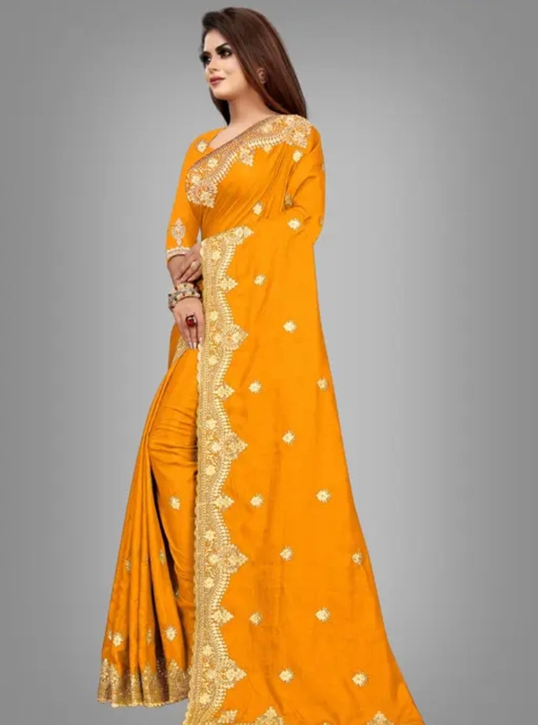 Banarasi Silk Women Banarasi Silk Saree - Web Orange