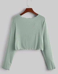 Neha Collection  Stylish front Tie Full Sleeve Shrug - XS, Celadon
