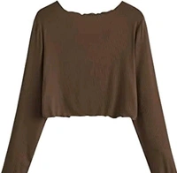 Neha Collection  Stylish front Tie Full Sleeve Shrug - Brown, XS