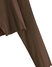 Neha Collection  Stylish front Tie Full Sleeve Shrug - Brown, XS