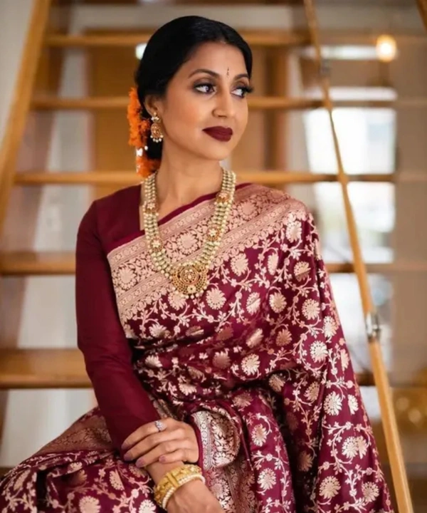 Banarasi Silk Women Banarasi Silk Saree - Maroon