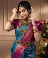 Banarasi Silk Women Banarasi Silk Saree - Sea Blue