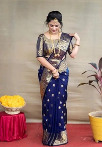 Banarasi Silk Women New Traditional Sarees - Blue