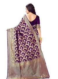 Banarasi Silk Women Graceful Banarasi Saree - Purple