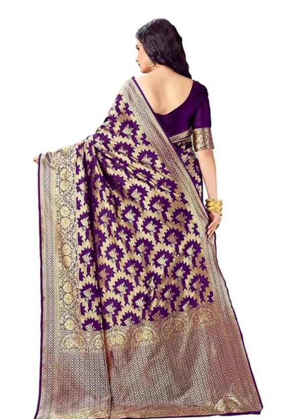 Banarasi Silk Women Graceful Banarasi Saree - Purple