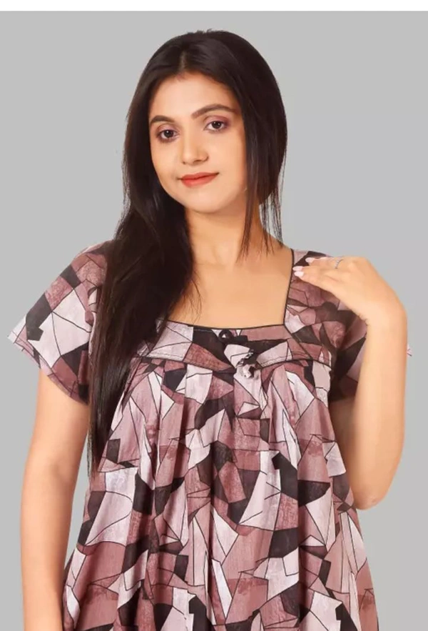 Neha Collection Women's Nightwear Maxi Printed Nightdres - XL