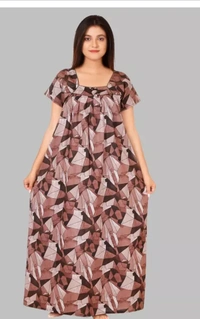 Neha Collection Women's Nightwear Maxi Printed Nightdres - XL