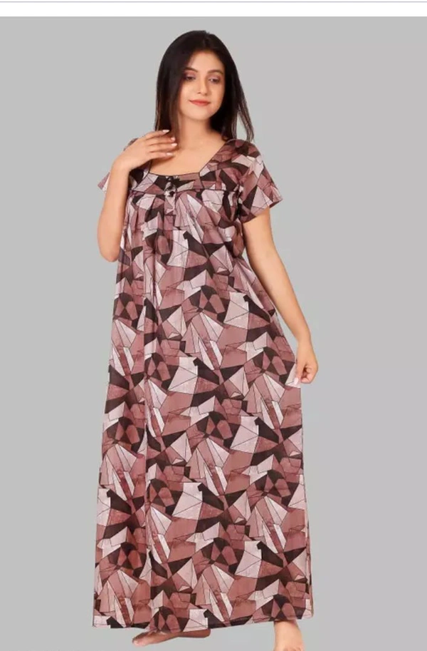 Neha Collection Women's Nightwear Maxi Printed Nightdres - XL