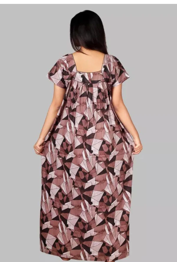 Neha Collection Women's Nightwear Maxi Printed Nightdres - XL