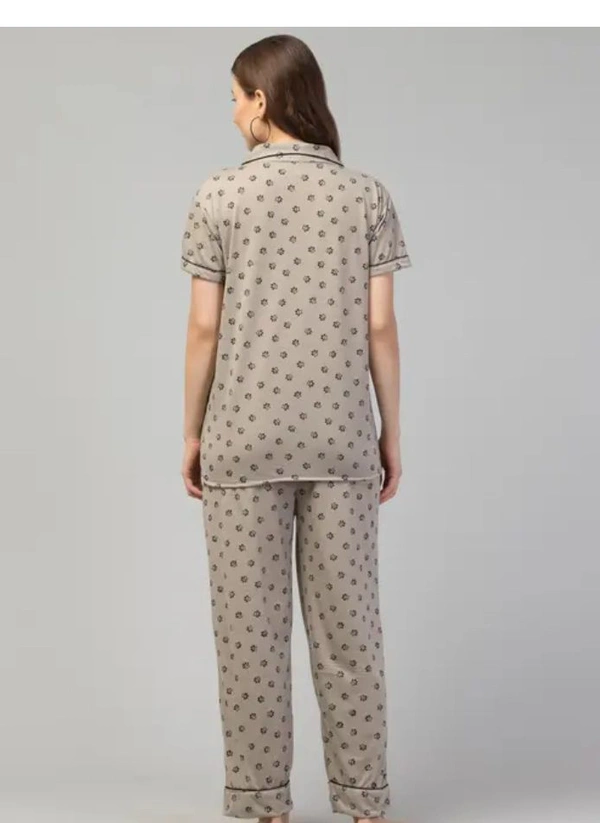 Neha Collection Women's Night Wear Top And Pajama Trending And Night Suit - Bone, XXL