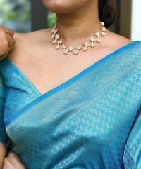 Banarasi Silk Women Beautiful Rich Pallu & Jacquard Work Saree - Sky Blue