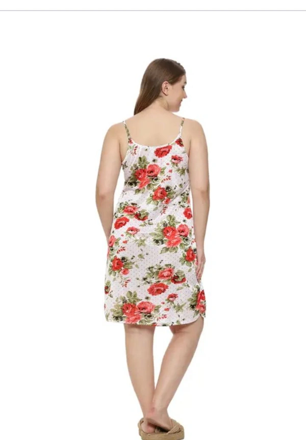 Neha Collection Women's Stylish Solid Short Sleeves Night Dress - White, 4XL