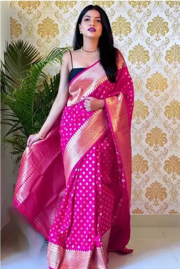 Banarasi Silk Women Banarasi Silk Saree - Pink