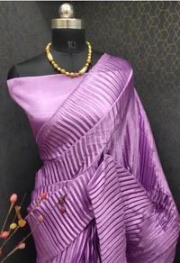 Neha Collection Women Partywear Satin Saree - Fuchsia Pink, Free Size