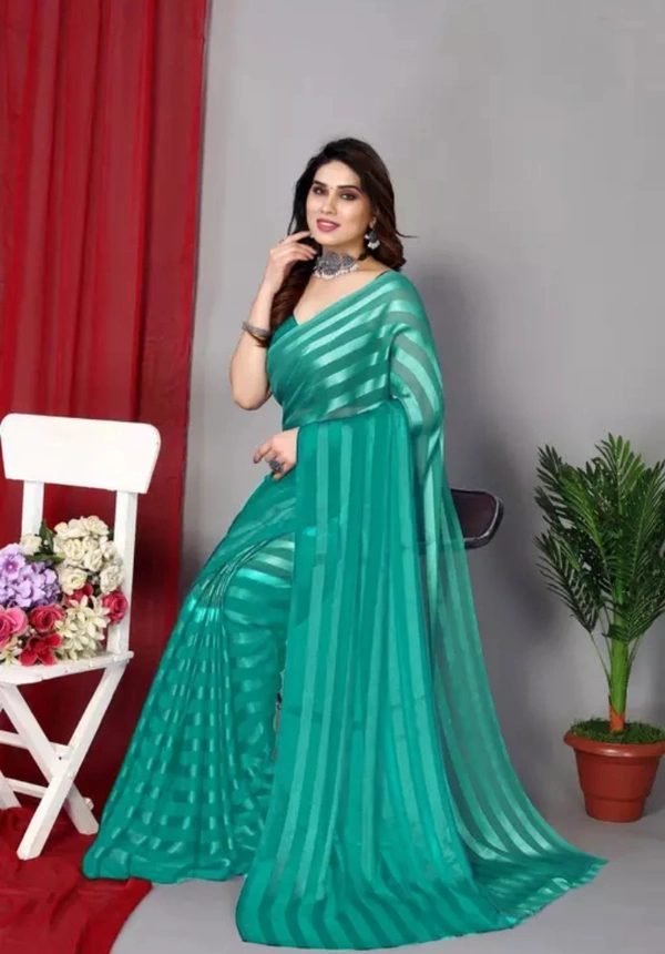 Neha Collection Women Festive Wear Satin Saree Without Blouse Piece - Elm, Free Size