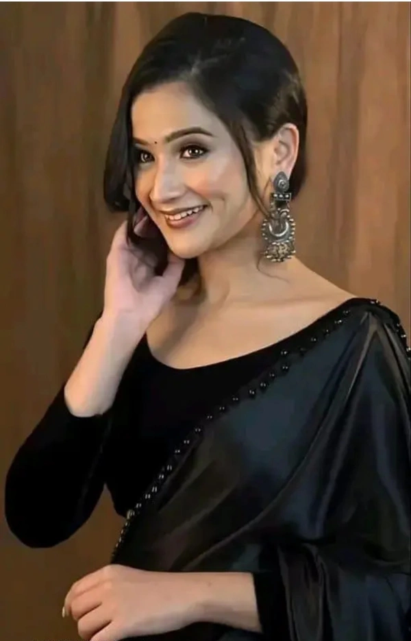 Neha Collection Women Chitrarekha Ensemble Satin Silk Saree - Black, Free Size