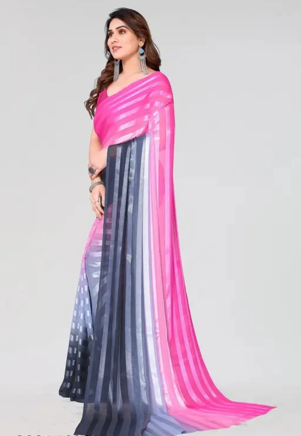 Neha Collection Women Pretty Satin Saree Without Blouse Piece - Pink, Free Size