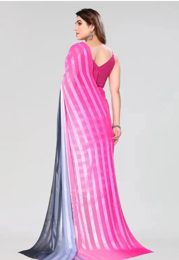 Neha Collection Women Pretty Satin Saree Without Blouse Piece - Pink, Free Size