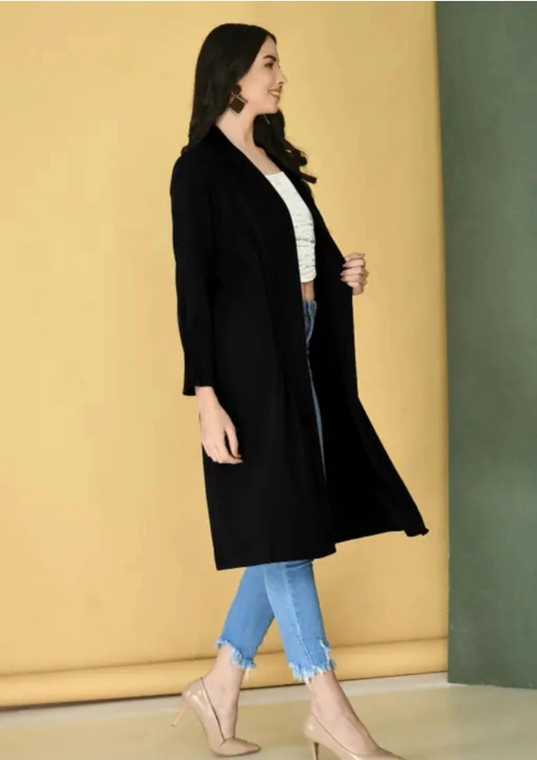Neha Collection Women Trendy Plated Capes Shrugs & Ponchos - Black, S