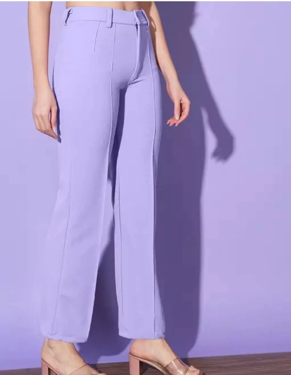 Neha Collection Women Lavendar Carrera Full Length Formal Trousers And Pants - Lavendar, 34