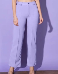 Neha Collection Women Lavendar Carrera Full Length Formal Trousers And Pants - Lavendar, 34