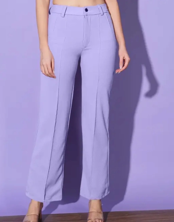 Neha Collection Women Lavendar Carrera Full Length Formal Trousers And Pants - Lavendar, 34